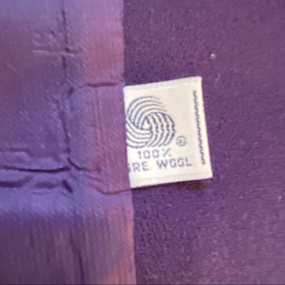 Vintage Brooks Brothers Purple Wool Fitted Blazer w/ Shoulder Pads Sz 4 - Picture 6 of 7